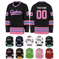 Uniforme de Hockey sobre Hielo Personalizado con Nombre y Números Bordados, Estilo Vintage con Cordones para Hombre