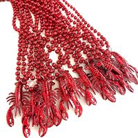Mini collier en plastique avec perles en forme de homard pour la décoration de fêtes de carnaval et de festivals