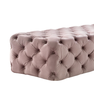 European Style Design Velvet Ottoman Bench Fabric Upholstered <strong>Chesterfield</strong> <strong>Footstool</strong> Ottomans - Product Image 4