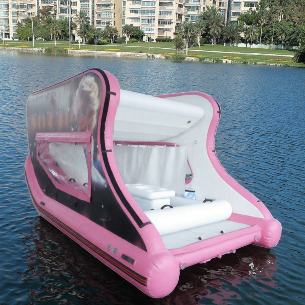 ตัวเรือเป่าลมสีชมพู