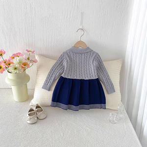 Robes pour bébés filles, nouvelle collection Printemps 2026, <span class=keywords><strong>pull</strong></span> tricoté style princesse, imprimé ours tendance, appliqué en coton, style universitaire - Product Image 4