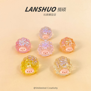 Lanshuo <b>Cartoon</b> Sheep Resin Charms For DIY Jewelry Keychains Unisex Gift Accessory - Product Image 4