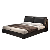 Lit en cuir minimaliste italien, nouveau lit double moderne et minimaliste, mobilier de chambre principale