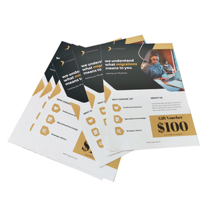 Flyers et dépliants personnalisés en carton laminé imprimé offset pour petites entreprises, par l'usine Caifeng, pour bons promotionnels et réductions - Product Image 1