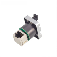 Conector RJ45 Impermeable de Doble Cabeza con Brida Cuadrada, Tipo Placa PCB de Nylon PA66, IP67, para Equipos LED