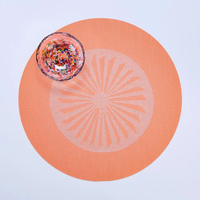 Set de table rond en PVC vinyle, résistant à la chaleur, fabriqué en Chine, personnalisable, prix attractif, conforme aux normes hôtelières, pour intérieur