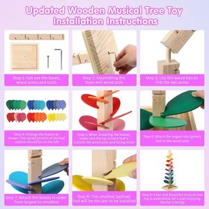 Wooden <strong>Marble</strong> Run Update Wooden Music <strong>Tree</strong> for Kids 3+ Years Old,Ball Drop Toy Montessori Toys for 3+ Birthday Gifts - Product Image 6