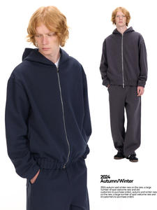 Conjunto Deportivo Informal Minimalista <span class=keywords><strong>de</strong></span> <span class=keywords><strong>Dos</strong></span> Piezas, Transpirable, <span class=keywords><strong>de</strong></span> Poliéster y Algodón, con Interior <span class=keywords><strong>de</strong></span> Felpa, Unisex, Talla Grande, para un Estilo Urbano Moderno - Product Image 3