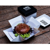Caja de hamburguesa plegable para comida, caja de embalaje de comida rápida portátil personalizada, caja de hamburguesa de pollo frito para llevar en restaurante