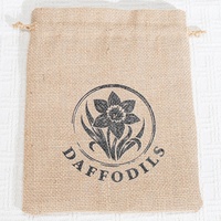 Emballage cadeau écologique en jute Sac à cordon Logo personnalisé imprimé Toile de jute Chanvre Café Emballage cadeau de Noël Pochette en jute