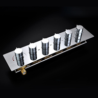 Ensemble de douche à colonne chromée 700x380mm plafond 4 fonctions système de douche Led pluie cascade brouillard bain de douche thermostatique