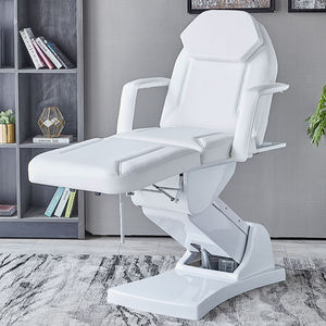 White <b>Synthetic</b> <b>Leather</b> 3 Motor Beauty Massage Bed/Table Stainless Steel Frame Customizable Facial Tattoo Bed for Hotel Bedroom - Product Image 2