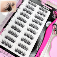 Cils individuels en vison 5D Manga, cils moelleux, cils naturels, faux cils, maquillage coréen, cils pour les yeux, cils en grappe Lazy Trilogy
