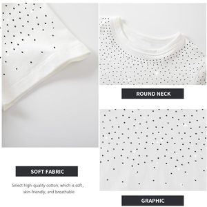 FOXA Rhinestone Crop <b>Top</b> Women Slim Fit Short Sleeve Sparkly Bling Tee Crewneck <b>Y2k</b> Style Party Wear - Product Image 6