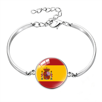 Bracelet personnalisé avec drapeau national d'Afrique du Sud, chaîne en métal et cabochon, idéal pour les matchs de football et comme souvenir de la culture européenne