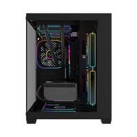 Boîtier PC Ruix ZY M240 Mid Tower en alliage d'aluminium avec fenêtre latérale, ventilateurs ARGB 240 mm, compatible Micro ATX/ITX, pour jeux et bureau