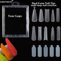 Formes d'ongles en plastique WholesaleTrending En Stock Logo Personnalisé Construction Française Cercueil Extension d'ongles Double Forme Nail Tips