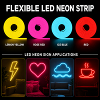 Bande LED néon flexible en silicone extrudé intégré, 2,5 cm, découpable, 14 couleurs, DC12V, IP67, 6x12mm, étanche, pour enseignes néon
