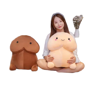 Juguete de almohada con forma de pene falsificado de felpa súper suave, decoración divertida de novedad para fiestas, bromas, relleno de algodón PP ODM - Product Image 1