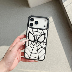 Custodia per iPhone in similpelle <span class=keywords><strong>Spider</strong></span>-<span class=keywords><strong>Man</strong></span> per iPhone 17 15 13 Pro Max 16 Pro Max, colore argento, protezione anti-caduta Promax - Product Image 3