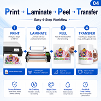 Impresora Acrílica UV DTF A3 con Dos Cabezales XP600, Circulación de Tinta Blanca Rotativa, Laminador de Película AB, Diseño Portátil