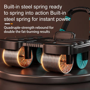 핫셀링 자동 리바운드 AB 롤러 휠 6단 팔꿈치 지지 초보자용 복근 운동기구 스마트폰 거치대 포함 - Product Image 3