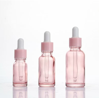Custom Cosmetic Packaging Mixing Bottle Pink Essential Oil Bottle Glass Dropper Essence Liquid Bottle Empty Bottles