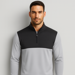 La conception la plus populaire 1/4 Zip Patchwork Casual Wear conçu sur mesure hommes pull Golf Full Sleve sweat pour hommes - Product Image 1