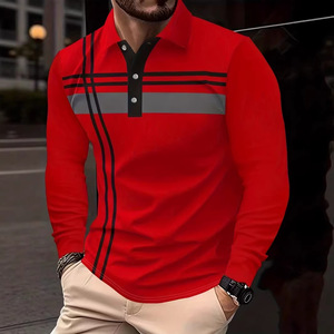 Camiseta Polo <span class=keywords><strong>de</strong></span> Manga Larga con Estampado 3D Personalizado, Ropa <span class=keywords><strong>de</strong></span> Moda <span class=keywords><strong>de</strong></span> Poliéster para Uso Casual al Aire Libre - Product Image 2