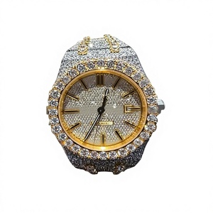 Luxury Men's Full Iced <b>Automatic</b> Mechanical Diamond Moissanite Zircon Stainless Steel Glass Water Resistant 10 Bar <b>Wristwatch</b> - Product Image 1