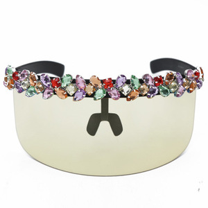 Gran espejo gafas de sol de las mujeres de los hombres de lujo gran marco de Visor máscara, gafas de sol de una pieza - Product Image 4