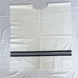 Talit Katan en laine de qualité supérieure pour adultes juifs, rayé noir - Product Image 2