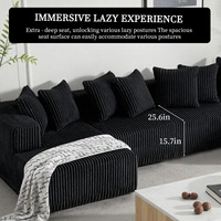 Modernes Minimalistisches Design Vakuumkomprimierte Hochdichte Schwammfüllung U-förmiges Dreisitzer-Stoff-Modulares Ecksofa-Set