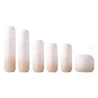 Flacon cosmétique en forme de capsule, dégradé beige-blanc, avec pompe à lotion, pot de crème pour le visage, récipient cosmétique vide et rechargeable