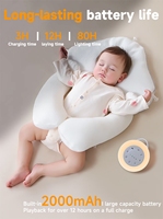 Veilleuse LED ABS rechargeable à intensité variable avec son de la nature moderne et bruit blanc chaud, haut-parleur d'appoint pour bébés, aide au sommeil