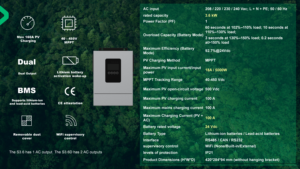 ตัวควบคุมการชาร์จพลังงานแสงอาทิตย์แบบไฮบริด 3.6KW 24V คลื่นไซน์บริสุทธิ์ MPPT สำหรับระบบครัวเรือนขนาดใหญ่ SI200-24-3.6 3.6KW Solar SI200- - Product Image 5