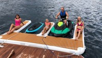Dock pour jet ski en forme de E, double rampe de ponton personnalisée, quai gonflable marin pour les plages côtières, les marinas et les sports nautiques