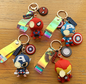 Free Shipping Avengers Key <strong>Ring</strong> Cartoon Cartoon Hero Action Figure Captain America <strong>Spiderman</strong> Iron Man Pendant Wholesale TP-22149 - Product Image 6