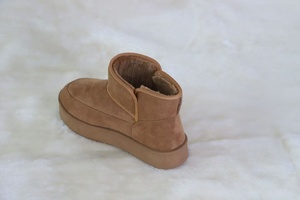 Giày bốt mùa đông nữ da lộn nâu đế dày cổ điển ấm áp thoải mái tăng chiều cao đi ngoài trời, xuất xưởng trực tiếp - Product Image 4