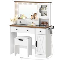 Table de maquillage en gros, coiffeuse avec miroir, coiffeuse de maquillage avec miroir et éclairage, coiffeuse de maquillage moderne