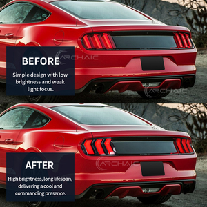 Feux arrière LED archaïques pour Ford Mustang GT350 GT550 S550 <span class=keywords><strong>2015</strong></span> à 2023, feux arrière Mustang 2018 avec animation séquentielle (transparent) - Product Image 2