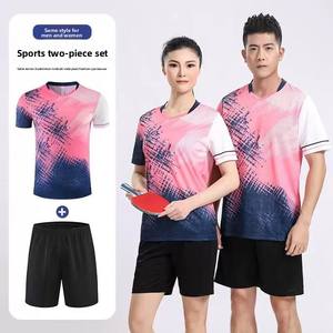 Conjuntos de Ropa Deportiva de Poliéster Transpirable de Secado Rápido para Bádminton, <span class=keywords><strong>Tenis</strong></span> de Mesa, Voleibol, <span class=keywords><strong>Tenis</strong></span>, Entrenamiento Deportivo, Manga Corta, para Hombre y Mujer - Product Image 5