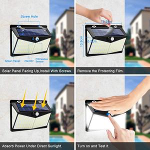 Lampes solaires d'extérieur Factory 208LED, étanches, super lumineuses, angle de 270°, IP65, avec capteur, pour jardin - Product Image 5