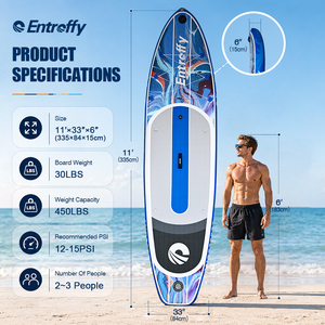 Planche de paddle gonflable commerciale ENTROFFY pour la location en hôtel, complexe hôtelier ou sur la plage - Product Image 5