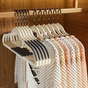 Organizador de Armario Ahorrador de Espacio, Perchas Antideslizantes con Franja de Goma Mejorada, Perchas para Pantalones Secos y Mojados, Perchas de Plástico - Product Image 4