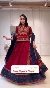 Exquisito rayón puro Lehenga Choli y Gamthi intrincadamente bordado trabajo boda Lehenga Choli PARA VENTA DE EXPORTACIÓN - Product Image 3