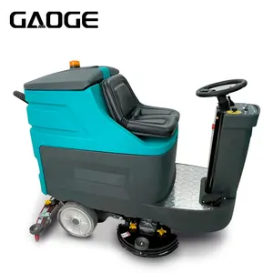 Gaoge Limpeza Industrial Lavagem Automática Comercial Esfregando Máquina Passeio em Auto Escovas Duplas Rider Floor Scrubber