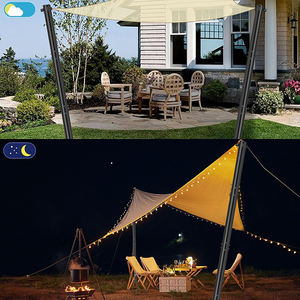 JH-Mech Poste de Metal de Alta Resistencia con Abrazadera en D <span class=keywords><strong>para</strong></span> Parasol <span class=keywords><strong>Vela</strong></span> Cadena de Luz Paquete de 2 10 Pies de Metal Parasol <span class=keywords><strong>Vela</strong></span> Poste - Product Image 5