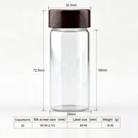 Pot de conservation en verre borosilicate vide avec couvercle en plastique à motif bois foncé