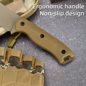 Couteau multifonctionnel BK19-DIY OEM personnalisé en acier Damas avec étui Kydex, manche en bois, clip de ceinture portable, camping, garantie 1 an - Product Image 4